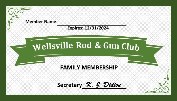 2024 Family Membership Wellsville Rod And Gun Club   2024 WRGC Family Membership Card 